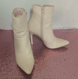 Elegant Cream Ankle Boots